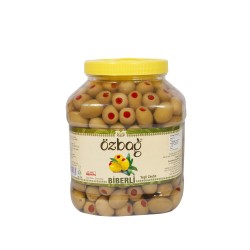 2 Kg. Kehribar Biberli Yeşil Zeytin