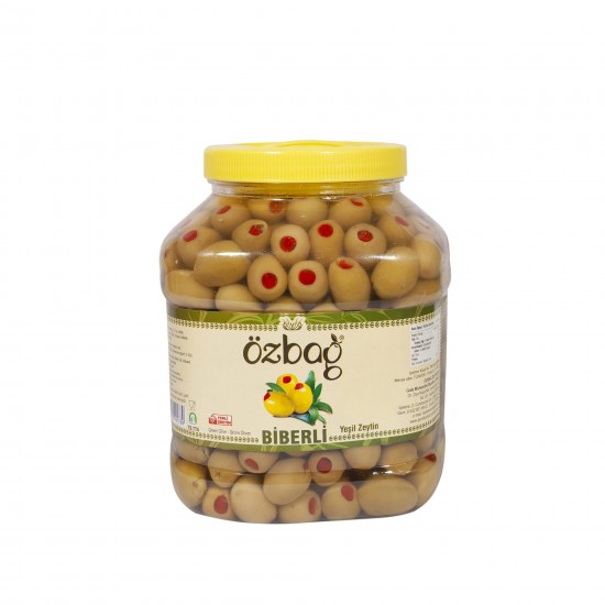 2 Kg. Safir Biberli Yeşil Zeytin