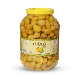 3 Kg. Kehribar Biberli Yeşil Zeytin